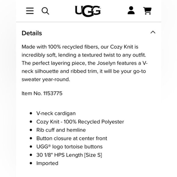 NWT UGG Joselyn Cardigan II sz L - Picture 7 of 8